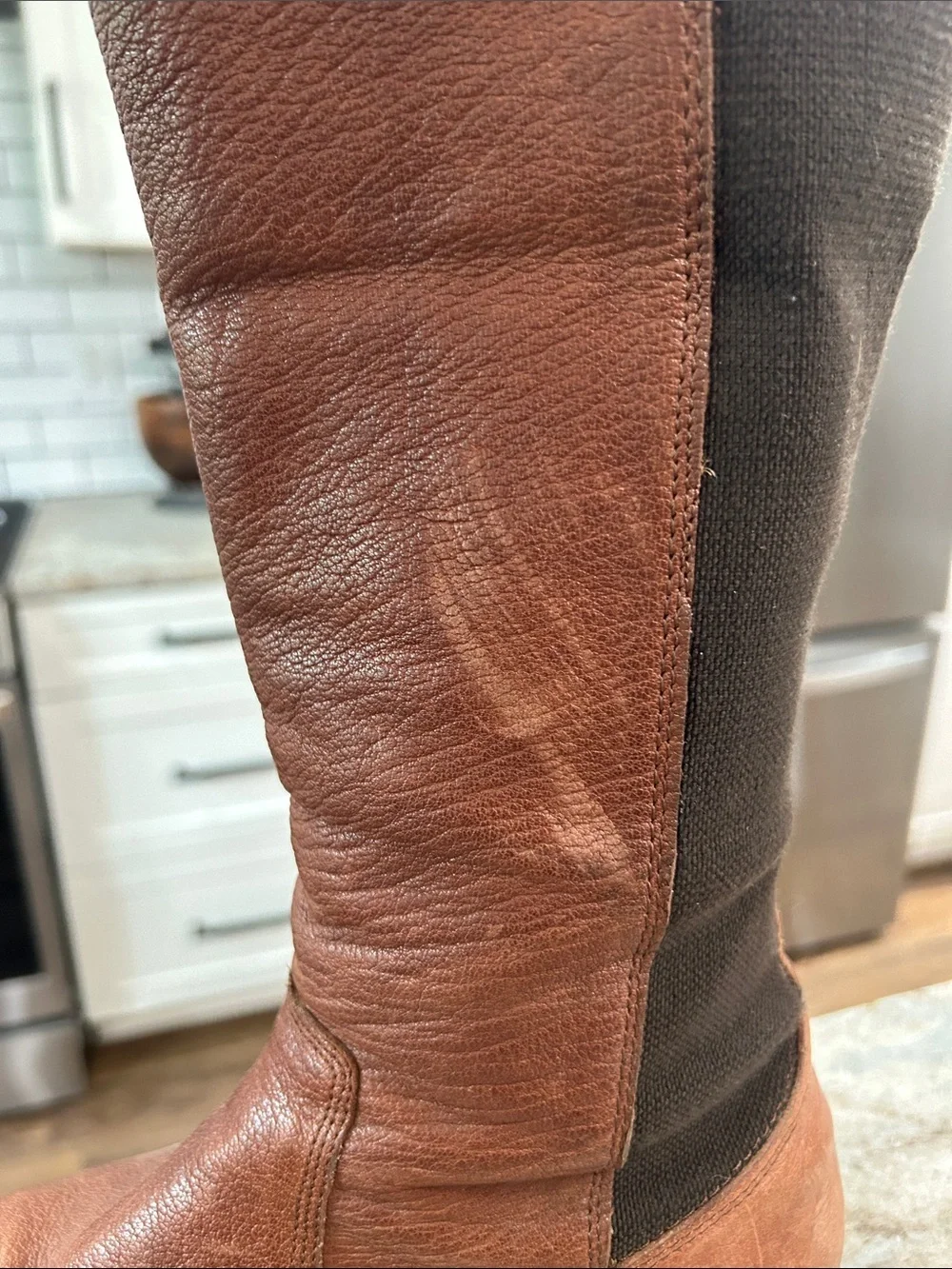 Frye Molly Gore Tall Riding Boot Brown Leather 9B